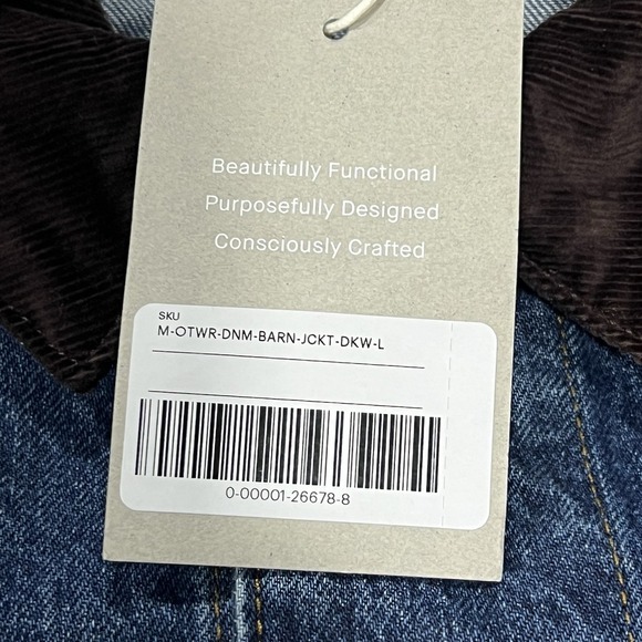 Everlane Blue Jean Jacket with Brown Collar - Picture 5 of 9